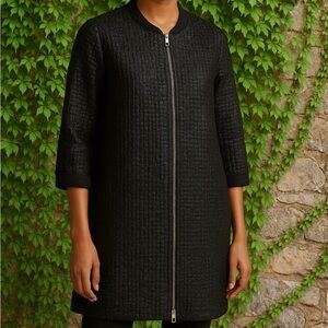 SOCIETE ANONYME Black Vegan Leather Zip Front Jacket, L